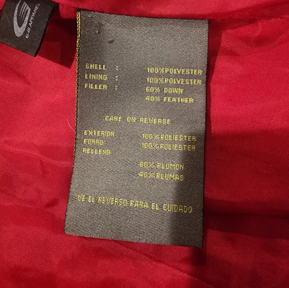 Kenneth Cole Reaction Mixed Fill Down Womens Quilted Coat. Red Size Large - Picture 8 of 9